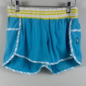 ✨3/$25✨ Lululemon Blue Athletic Shorts with Yellow Stripe - 8